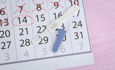 Calendar with pregnancy test