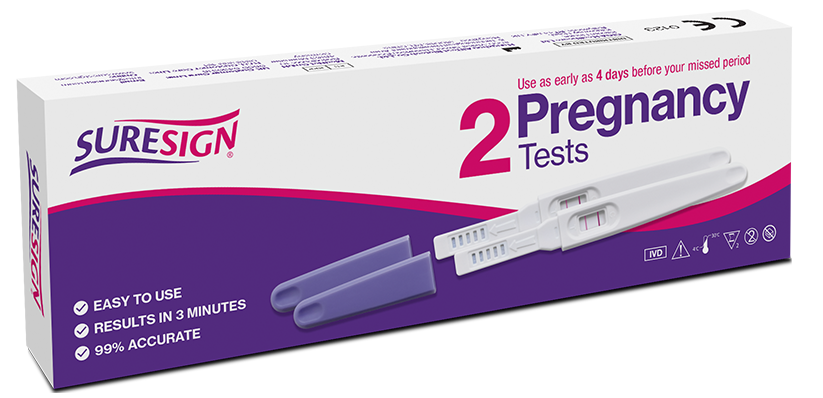 An image of SureSigns bulk pregnancy tests which you can buy online.